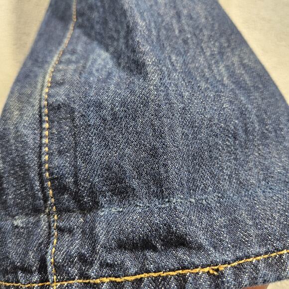 Levis 501 Jeans Mens Size 35x32.5 Straight Fit Cotton Denim Blue Distressed Worn - Picture 6 of 16